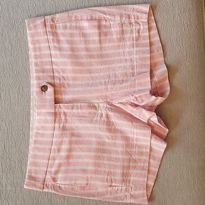 J.CREW pink and white striped shorts.  Cotton linen blend in size 4.